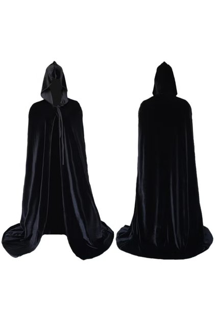 Kids Velvet Hooded Cloak for Cosplay Party Dress Fancy Dress Costume Accessory, Unisex Children Hooded Cloak