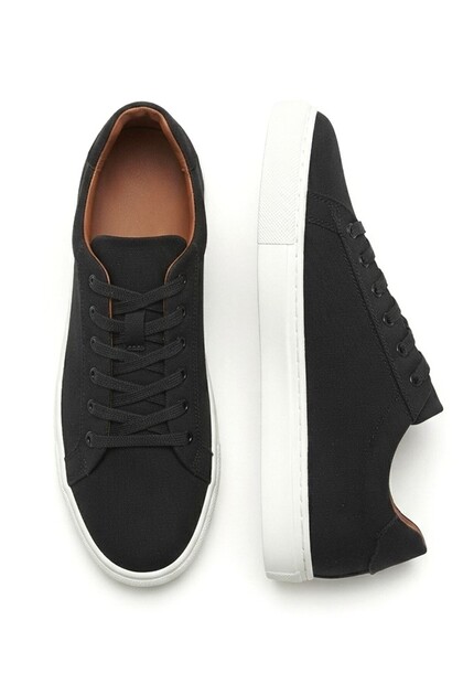 Zrj122 High Quality Basic Comfortable Lace-Up Men's Sneaker - Suede Black White