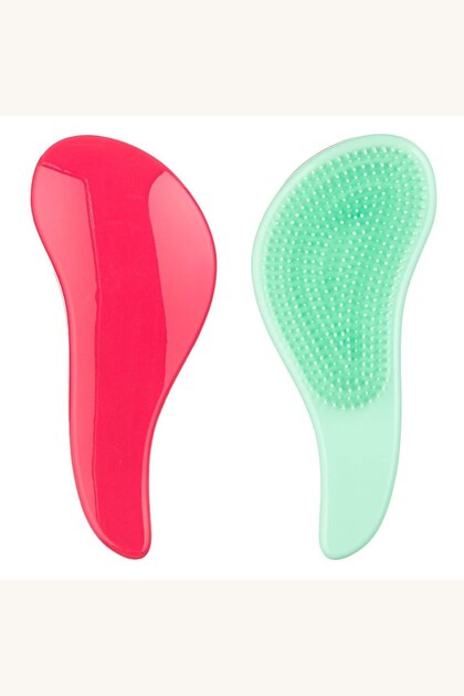 Perie de descâlcit părul cu mâner ergonomic roșu-verde, 17 cm