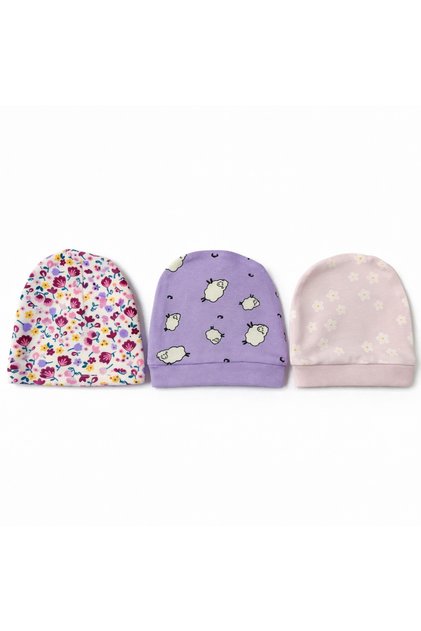 3-Piece Newborn Girl Baby Hat Set