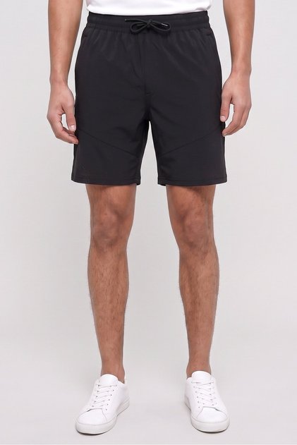 Men 2 Pieces Sportswear Fit 7 Inseam Training Shorts, Black