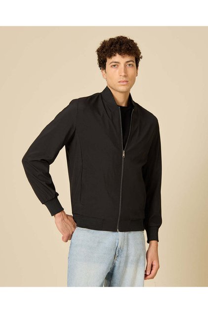 Men Black Bomber Jacket
