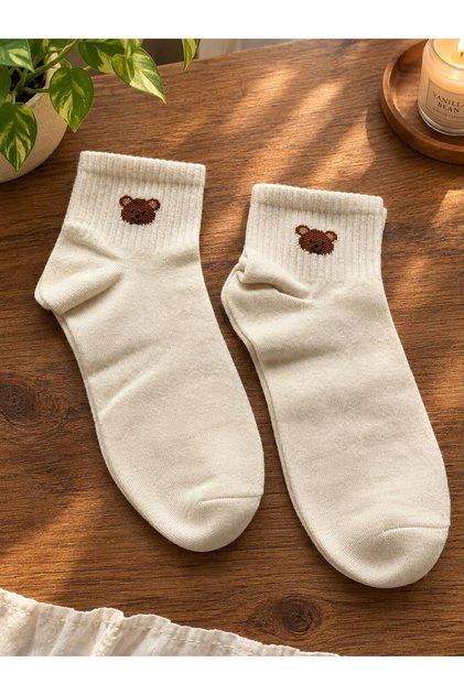 2 Pairs of Teddy Bear Printed 36-40 Unisex Socks