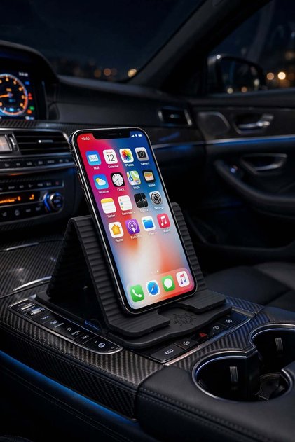 Flexible Foldable Tablet and Phone Holder - Orange Marine Design - Anti-Slip Silicone Desk Stand