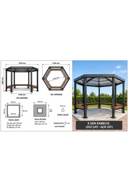 6 gen 12 parca pergola kamelya veranda kış bahçesi seti