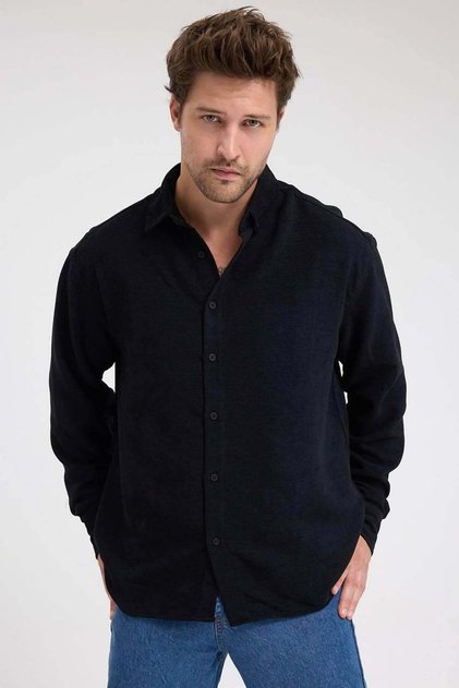 Men's ron velvet shirt black