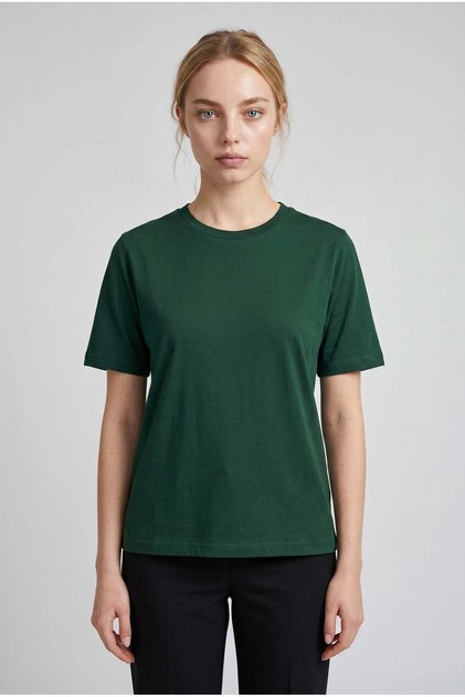 Women's Nefti Breathable Crew Neck Regular Fit Regular Cut Unprinted Basic T-Shirt