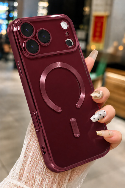 iPhone 17 & 18 Pro Max Kılıf Kamera Lens Korumalı Magsafe Özellikli Esnek Silikon Demre Kapak