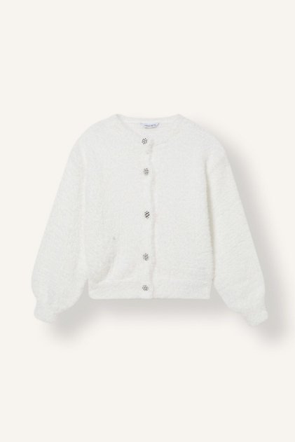 Buttoned Furry Knitwear Basic Sweater Girls I9421A826Cw