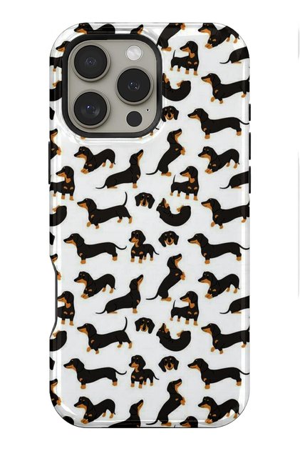 iPhone 16 Pro Max Compatible - Tiny Dachshund, Double Layer Cover, Glossy Surface Protective Case