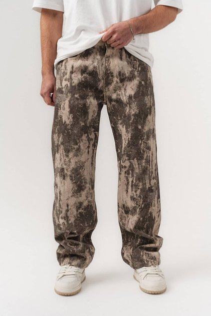 Safari Pattern Jean Baggy Men's Trousers