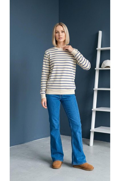 Women's Striped Sweatshirt Relaxed Fit
