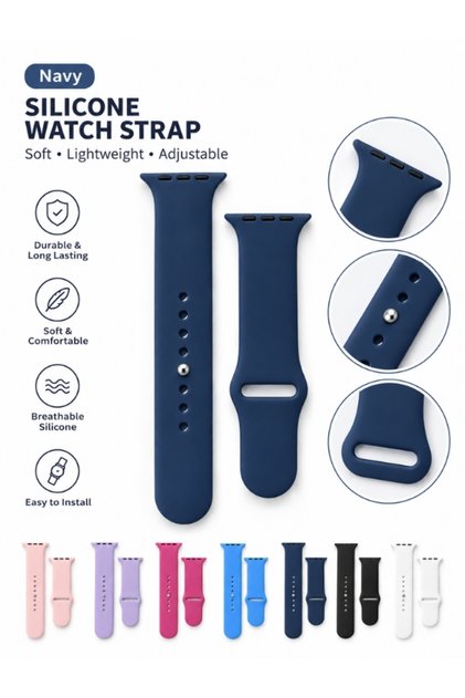 Silicone Replacement Watch Band Compatible with Apple Watch Size 42/44/45/46mm