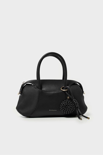 Charm Detailled Hand and Shoulder Bag - Black