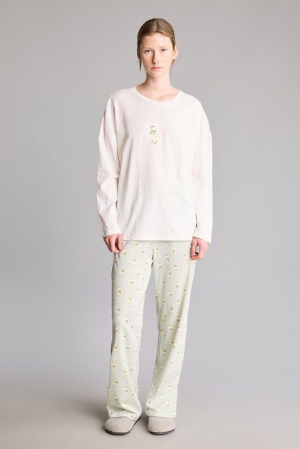 Regular Fit Floral Long Sleeve 2'Li Pajamas Set H9947Ax26Au