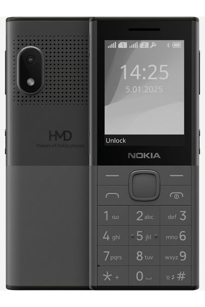 HMD 150 4G Music Dual SIM Feature Phone with 2.4" Display, Powerful Speaker, 2500mAh Battery, Wireless FM Radio & MP3 Player - Black