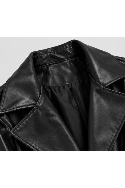 Vellora Leather Trench Coat - Oversize Cut