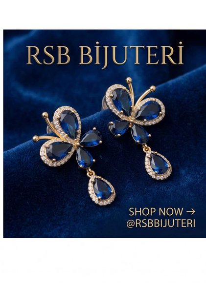Küpe LUXE Seri XP Damgalı Taşlı Altın Renk Kaplama + Hediye Paket