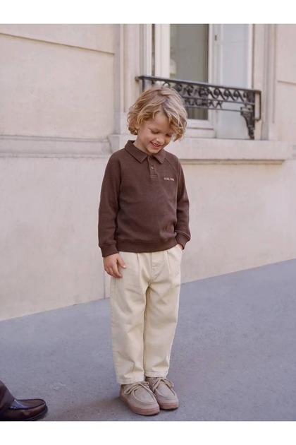 Gofre Polo Collar Top-Pants Set