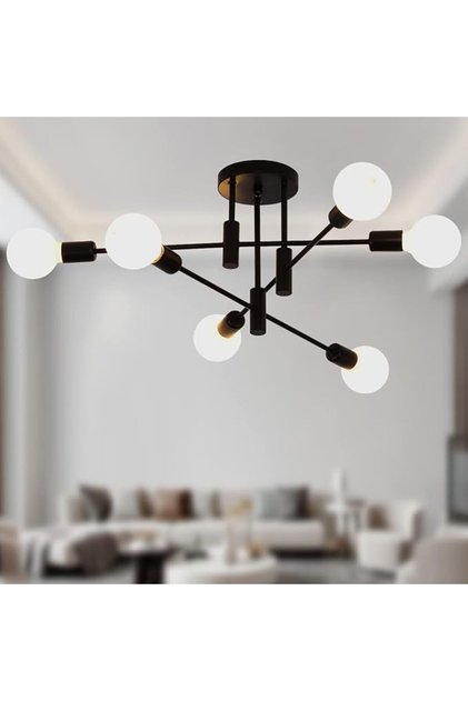 Jaycomey® Mid Century Sputnik Chandelier Modern Ceiling Lighting 6 Lights Adjustable Industrial Moun