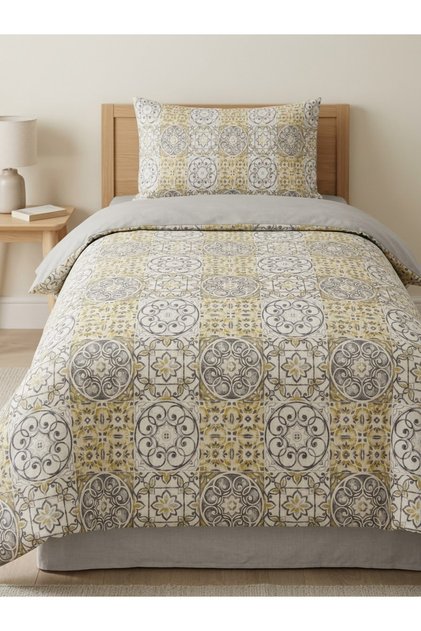 Single Size Double-Sided 120X200 Elastic Sheet Bedding Set, 3 Pieces with Zipper
