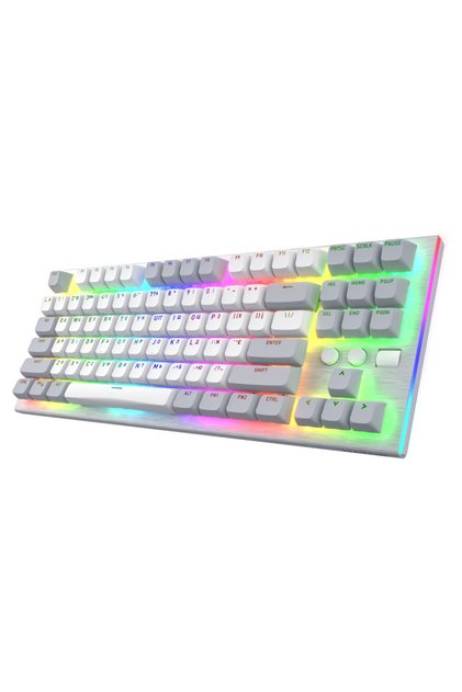 Tastatură mecanică de gaming Gravity TKL, RGB, USB, Albă