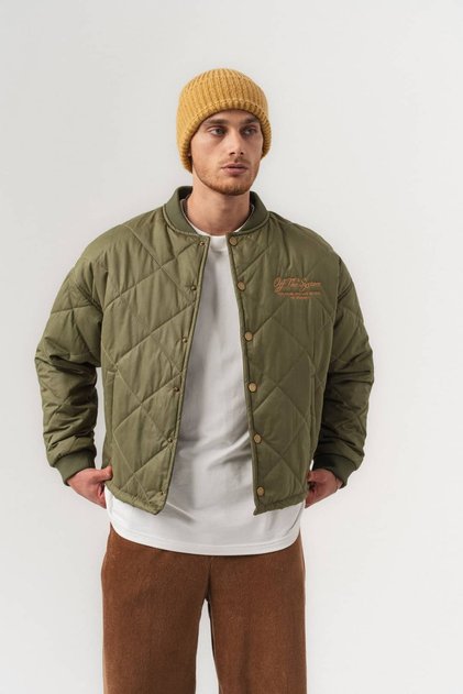 Snapquilt Quilted Diamond Stitched Men's Coat with Snap Closure