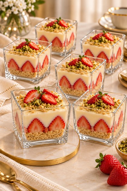 Set of 6 Square Glass Magnolia Dessert and Presentation Bowls – 320 ml - Pudding Cup Ice Cream Bowl