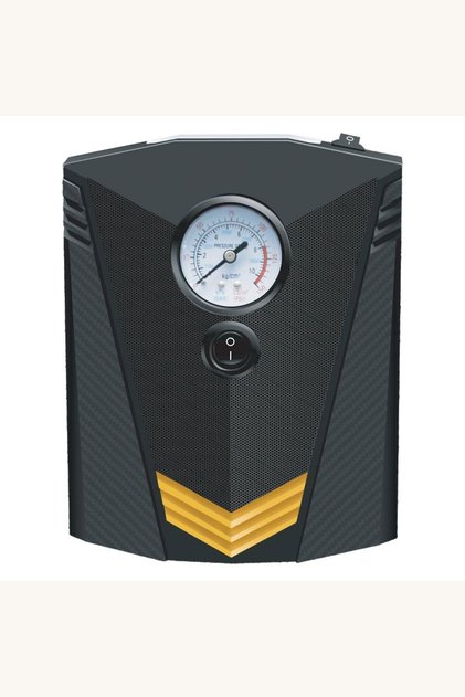 Pompă electrică auto cu manometru, LED și accesorii, 12V 100W