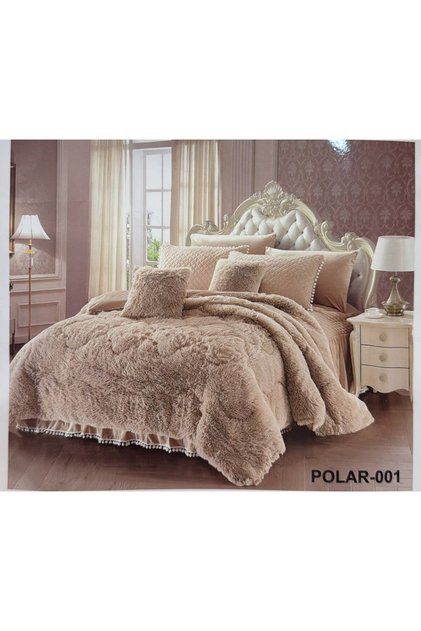 Winter Luxury Long Hair Fur Bedding Set - 8 Pieces King Size