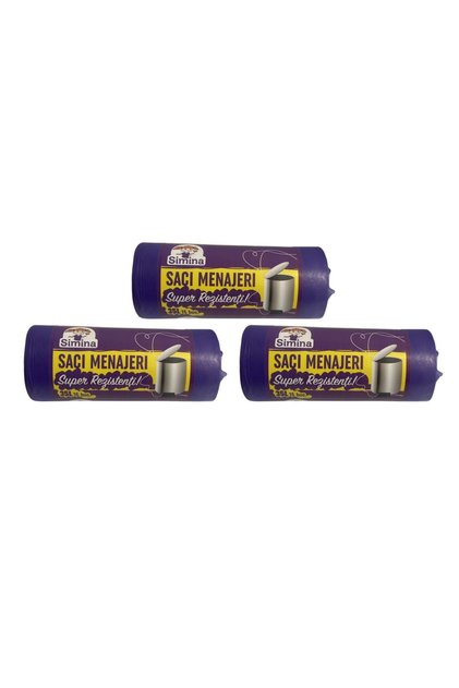 Set de 3 saci de gunoi LDPE extra rezistenți, violet, 35 L, 15 buc/rolă