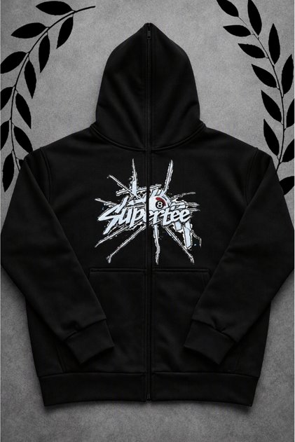 Full Zip-Up Upgrade Full Zipper Printed Sweatshirt Supertee Design Senserytery Series