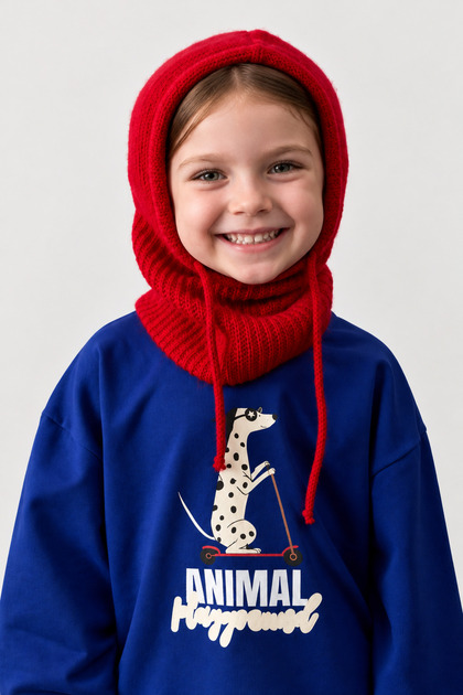 Children's Knitwear Knitted Balaclava Beanie Winter Neck Collar Snow Mask Soft Textured Warm Beanie Hat - Children's Beanie