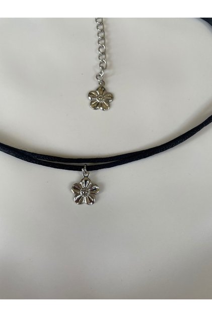 Black Satin Cord Choker - Necklace