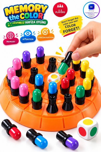 Memory the Color 24-Piece Color Matching and Memory Game – Attention, Concentration, and Visual Memory Enhancer, Educational Box Game for 2-3 Players, Ages 3+