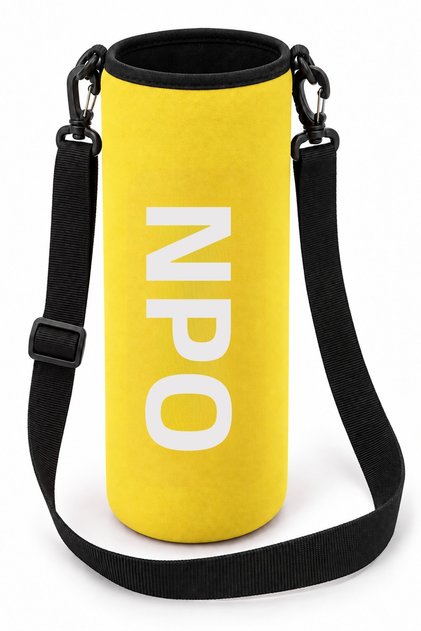 Ntk Shoulder Strap Padded Shock Absorbing Neoprene Fabric 1.5Lt Thermos Cover Yellow