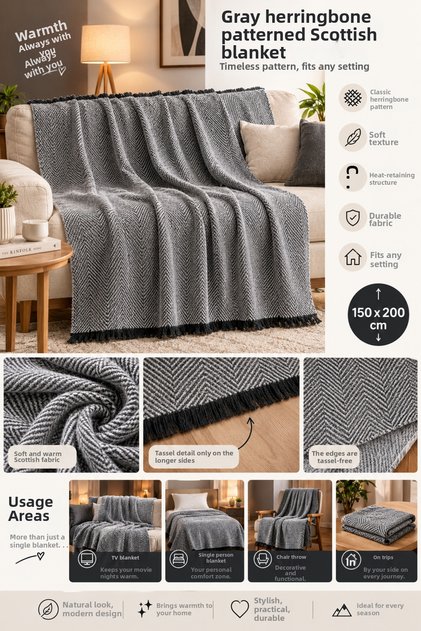 "Scotch" Warm Wool Blanket, Tv Blanket, Sofa Cover, Bedspread, Tv Shawl, 150*200 Single Person Blanket