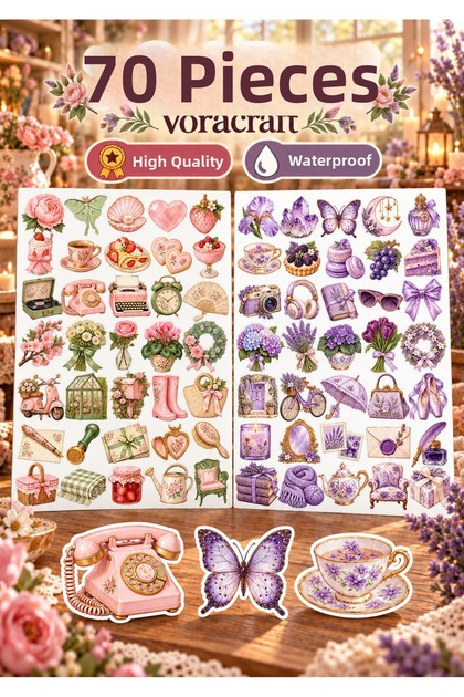 70 Pcs Spring Flower Sticker Set – Spring Themed Agenda, Notebook, and Gift Wrapping Decoration Label Ybs0018
