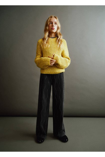 Sequined wide-leg jeans