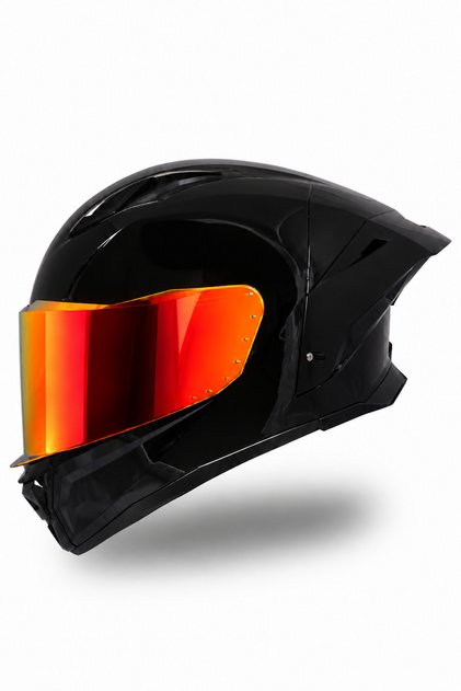 Pista Parlak Siyah Kask