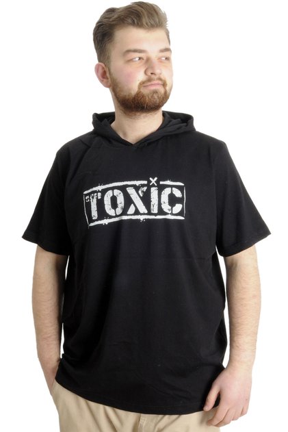 Fashion XL Large Size Men's T-Shirt Hooded Toxic 23119 Black