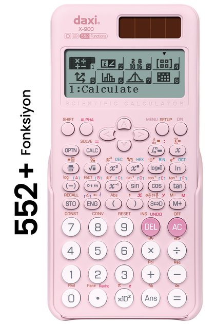 X-900 552 Fonksiyonlu Bilimsel Hesap Makinesi, Pastel Pembe