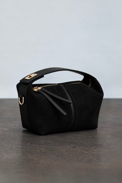 Women's Archi Suede Clutch Bag Black