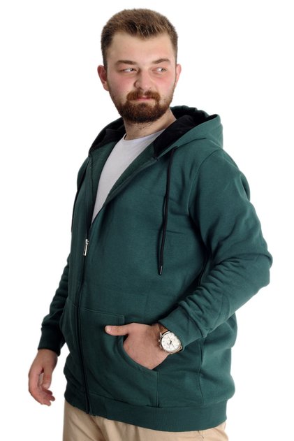 Mode XL Large Size Men's Sweat Zippered Basic 20543 Nefti