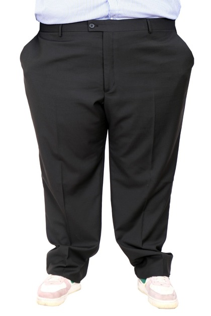 Mode XL Large Size Men's Fabric Trousers Superior 21024 Black