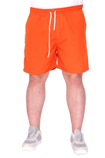 Mode XL Büyük Beden Deniz Şortu White Line 21451 Oranj