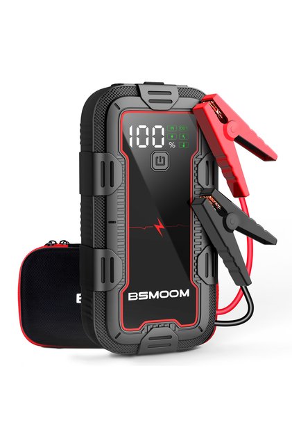 Jump Starter, 5000A Car Battery Jump Starter(ALL Gas/8.0L Diesel),Portable Car Jump Starter Battery Pack,with EVA Protection Case, 400LM LED Light, and Jumper Cables