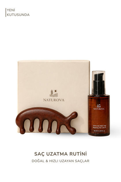 Hair Repair Care Routine – Hair Care Oil and Sandalwood Massage Comb Set