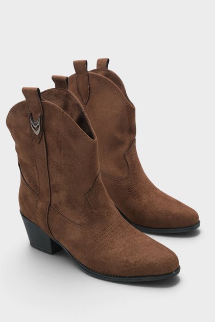 Women's Grant Short Cowboy Boots - Brown-Suede