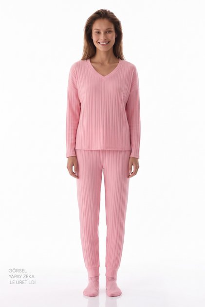 Pink Cozy Pink Long Sleeve Pants Pajama Set